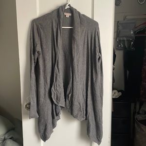 Grey flowing open front sweater